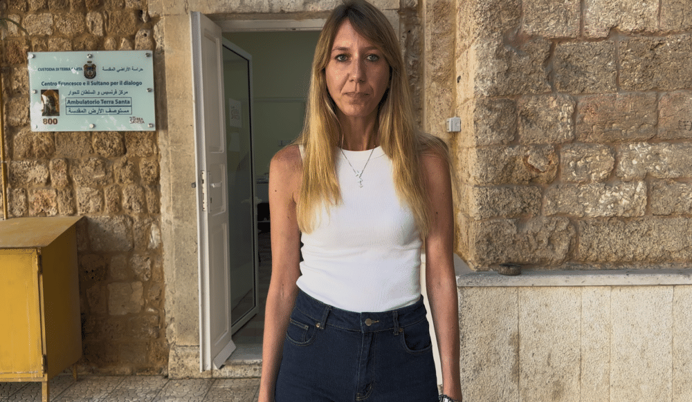 Updates from Lebanon: Silvia in front of the "Francis and the Sultan" cultural center in Tripoli