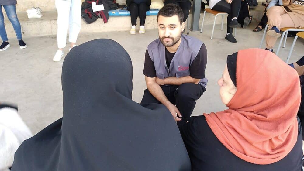 Attività presso uno dei centri di accoglienza di Beirut.